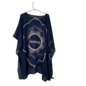 NFL Dallas Cowboys Womens Sheer Kimono Cover-Up With Floral Star Design One Size